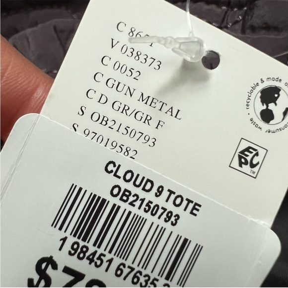 NEW FREE PEOPLE - CLOUD 9 TOTE BAG GUN METAL Quilted Trend Viral Gym Boho - Picture 9 of 12